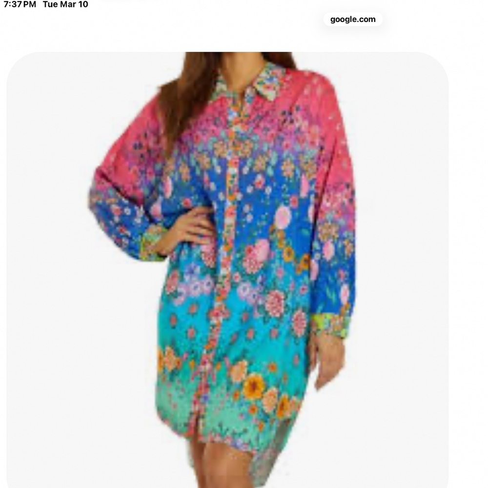 Stunning Johnny Was Tunic Shirt Dress XL fits up to size 18